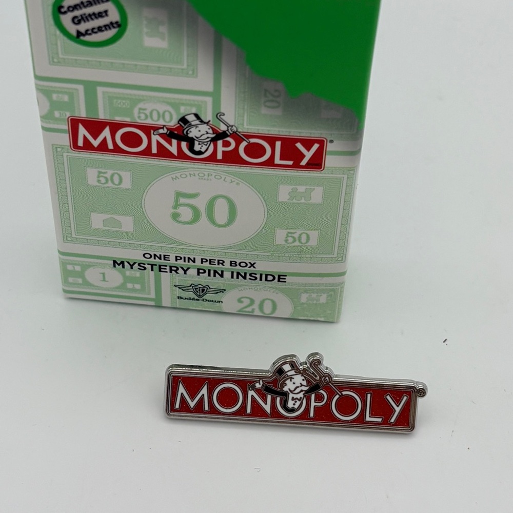 Buckle-Down Monopoly Lanyard & Pin Set in Green and Multicolor - Picture 3 of 8